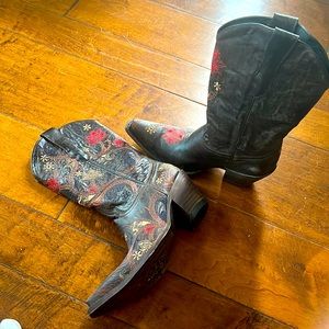 Lucchese floral leather boots.